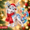Picture of Wolf Christmas Ornament, Personalized Arctic Wolf Acrylic Ornament, Custom Name Wildlife Tree Decor, Winter Animal Holiday Keepsake Gift
