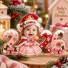 Picture of Baby's First Christmas Ornament, Personalized Baby Girl Acrylic Ornament, Custom Name Newborn Keepsake Gift, Pink Christmas Tree Decor 2026