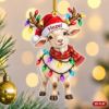 Picture of Goat Christmas Ornament, Personalized Goat Acrylic Ornament, Custom Name Farm Animal Tree Decor, Cute Holiday Keepsake Gift For Goat Lovers