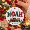 Picture of Personalized Christmas Train Ornament 2026, Custom Name Ceramic Ornament, Kids Holiday Train Acrylic Ornament, Christmas Keepsake Gift