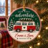 Picture of Personalized Couple Christmas Ornament 2026, Custom Names Travel Ceramic Ornament, Our Next Adventure Christmas Van Ornament, Couples Gift