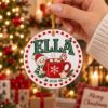 Picture of Personalized Snowman Christmas Ornament 2026, Custom Name Hot Cocoa Ceramic Ornament, Kids Christmas Acrylic Ornament, Holiday Keepsake Gift