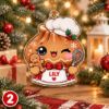 Picture of Dumpling Christmas Ornament, Personalized Acrylic Dumpling Ornament, Custom Name Kawaii Food Christmas Decor, Cute Holiday Keepsake Gift