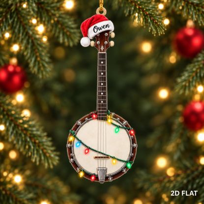 Picture of Banjo Christmas Ornament, Personalized Banjo Acrylic Ornament, Custom Name Music Instrument Tree Decor, Musician Holiday Keepsake Gift 2026