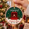 Picture of Personalized First Christmas Engaged Ornament 2026, Custom Couple Names Engagement Ceramic Ornament, Newly Engaged Christmas Keepsake Gift