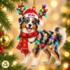 Picture of Australian Shepherd Christmas Ornament, Personalized Dog Acrylic Ornament, Custom Name Aussie Tree Decor, Aussie Lover Holiday Keepsake Gift