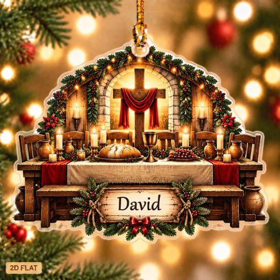 Picture of Christian Christmas Ornament, Personalized Church Acrylic Ornament, Custom Name Nativity Tree Decor, Religious Holiday Keepsake Gift 2026