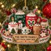 Picture of Personalized Family Christmas Ornament 2026, Custom Family Name Hot Cocoa Crew, Mom Dad Kids Pet Names, Christmas Keepsake Gift For Family