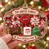Picture of Personalized Family Christmas Ornament 2026, Custom Family Name Candy Cane Keepsake, Family Member Pet Names, Christmas Gift For Family