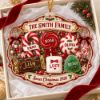Picture of Personalized Family Christmas Ornament 2026, Custom Family Name Candy Cane Keepsake, Family Member Pet Names, Christmas Gift For Family