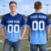 Picture of Personalized Football Jersey, Custom Team Name & Number Jersey, Blue Mesh Sports Shirt, Custom Player Name Jersey, Unisex Team Gift