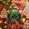 Picture of Personalized Tractor Christmas Ornament, Custom Farmer Name Acrylic Ornament, Green Farm Tractor Holiday Decor, Farmer Christmas Gift