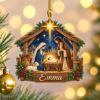 Picture of Personalized Nativity Christmas Ornament, Custom Name Holy Family Ornament, Christian Christmas Decor, Religious Gift, 2D Flat Ornament 2026
