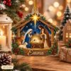 Picture of Personalized Nativity Christmas Ornament, Custom Name Holy Family Ornament, Christian Christmas Decor, Religious Gift, 2D Flat Ornament 2026