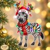 Picture of Personalized Zebra Christmas Ornament, Custom Name Zebra Ornament, Zebra Lover Gift, Safari Animal Christmas Decor, 2D Flat Keepsake 2026
