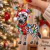 Picture of Personalized Zebra Christmas Ornament, Custom Name Zebra Ornament, Zebra Lover Gift, Safari Animal Christmas Decor, 2D Flat Keepsake 2026