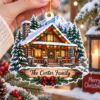 Picture of Personalized Family Cabin Christmas Ornament, Custom Family Name Ornament, Mountain Lodge Christmas Decor, Rustic Cabin Family Gift 2026