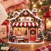 Picture of Personalized Candy Shop Christmas Ornament, Custom Name Sweet Shop Ornament, Christmas Storefront Decor, Candy Lover Gift, 2D Flat Keepsake