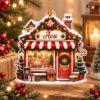 Picture of Personalized Candy Shop Christmas Ornament, Custom Name Sweet Shop Ornament, Christmas Storefront Decor, Candy Lover Gift, 2D Flat Keepsake
