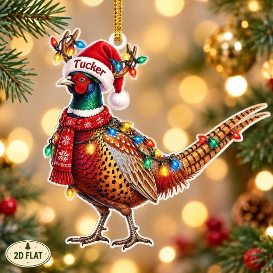 Picture of Personalized Pheasant Christmas Ornament, Custom Name Bird Ornament, Hunter Gift, Wildlife Lover Christmas Gift, 2D Flat Keepsake 2026
