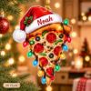 Picture of Custom Pizza Slice Christmas Ornament, Personalized Name Foodie Gift, Funny Pizza Lover Holiday Decor, 2D Flat Christmas Keepsake 2026 Decor