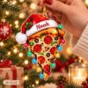 Picture of Custom Pizza Slice Christmas Ornament, Personalized Name Foodie Gift, Funny Pizza Lover Holiday Decor, 2D Flat Christmas Keepsake 2026 Decor