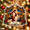 Picture of Personalized Jesus Christmas Ornament, Custom Name Christian Ornament, Religious Christmas Gift, Faith Family Keepsake, 2D Flat Tree Decor