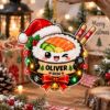 Picture of Personalized Sushi Christmas Ornament, Custom Name & Year Sushi Lover Gift, Kawaii Food Ornament, 2D Flat Christmas Holiday Keepsake 2026