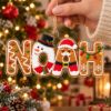 Picture of Personalized Name Christmas Ornament, Custom Gingerbread Name Ornament, Snowman Santa Xmas Decor, Kids Holiday Keepsake, 2D Flat Ornament