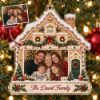 Picture of Custom Family Photo Christmas Ornament, Personalized House Ornament, Family Name Keepsake, Gingerbread Christmas Tree Decor Gift 2026