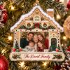 Picture of Custom Family Photo Christmas Ornament, Personalized House Ornament, Family Name Keepsake, Gingerbread Christmas Tree Decor Gift 2026