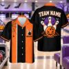 Picture of Personalized Halloween Bowling Shirt, Custom Name Team Bowling Shirt, Pumpkin Ghost Bowling Button Up, Halloween Bowler Gift Shirt