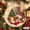 Picture of Personalized Cavalier King Charles Christmas Ornament, Blenheim Spaniel Xmas Decor, Dog Lover Keepsake, 2D Flat Pet Ornament Christmas Gift