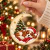 Picture of Personalized Cavalier King Charles Christmas Ornament, Blenheim Spaniel Xmas Decor, Dog Lover Keepsake, 2D Flat Pet Ornament Christmas Gift