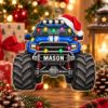 Picture of Personalized Monster Truck Christmas Ornament, Custom Name Truck Ornament, Kids Xmas Gift, Off Road Truck Lover Gift, 2D Flat Holiday Decor