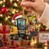 Picture of Personalized Excavator Christmas Ornament, Custom Name Construction Ornament, Digger Truck Gift, Kids Xmas Keepsake, 2D Flat Christmas Decor