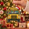 Picture of Personalized School Bus Christmas Ornament, Custom Teacher Name Ornament, Bus Driver Gift, Teacher Xmas Keepsake, 2D Flat Holiday Decor