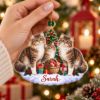 Picture of Personalized Siberian Cat Family Christmas Ornament, Custom Name 3 Siberian Cats Ornament, Siberian Cat Lover Christmas Gift