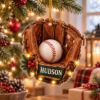 Picture of Personalized Baseball Christmas Ornament, Custom Name Baseball Glove Ornament, Baseball Player Gift, Sports Christmas Tree Decor 2026