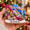 Picture of Personalized Greece Christmas Ornament, Santorini Travel Ornament, Custom Name Greece 2026 Keepsake, Greek Vacation Gift, 2D Flat Ornament