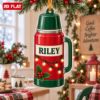 Picture of Personalized Camping Flask Christmas Ornament, Custom Name Travel Mug Ornament, Camper Gift, Coffee Lover Gift, 2D Flat Christmas Ornament