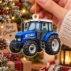 Picture of Personalized Tractor Christmas Ornament, Custom Name Farmer Ornament, Farm Tractor Gift, Farming Lover Christmas Decor, 2D Flat Ornament