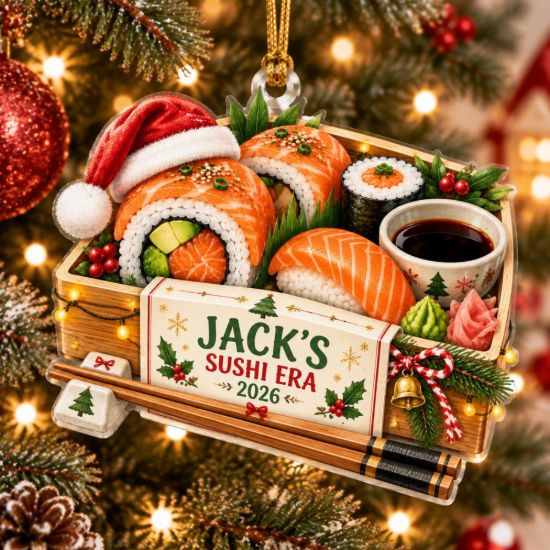 Picture of Personalized Sushi Christmas Ornament, Custom Sushi Lover Gift, Japanese Food Ornament, Foodie Christmas Tree Decor, Unique Keepsake 2026