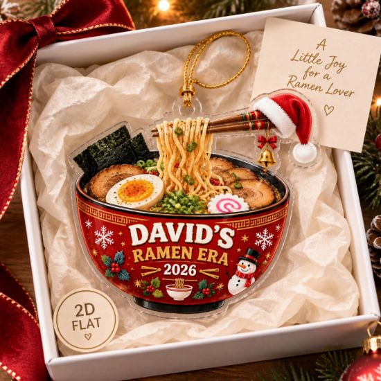 Picture of Personalized Ramen Christmas Ornament, Custom Ramen Lover Gift, Japanese Food Christmas Ornament, Noodle Bowl Tree Decoration, Keepsake 2026