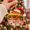 Picture of Personalized Burger Christmas Ornament, Custom Burger Lover Gift, Funny Food Christmas Ornament, Hamburger Tree Decoration, Keepsake 2026