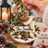 Picture of Personalized Christian Cross Christmas Ornament, Custom Family Name Ornament, Religious Faith Gift, Christmas Cross Decor, 2D Flat Keepsake