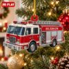 Picture of Personalized Fire Truck Christmas Ornament, Custom Name Firefighter Gift, Fire Engine Ornament, Fireman Christmas Keepsake 2D Flat Ornament