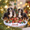Picture of Personalized Bernese Mountain Dog Christmas Ornament, Custom Name Dog Ornament, Berner Lover Gift, Dog Mom Christmas Gift 2D Flat Ornament