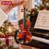 Picture of Personalized Violin Christmas Ornament, Custom Name Violinist Gift, Music Teacher Gift, Music Lover Keepsake, 2D Flat Christmas Ornament