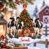 Picture of Personalized Holstein Cow Christmas Ornament, Custom Name Cow Ornament, Dairy Farmer Gift, Cow Lover Christmas Gift, 2D Flat Christmas Decor